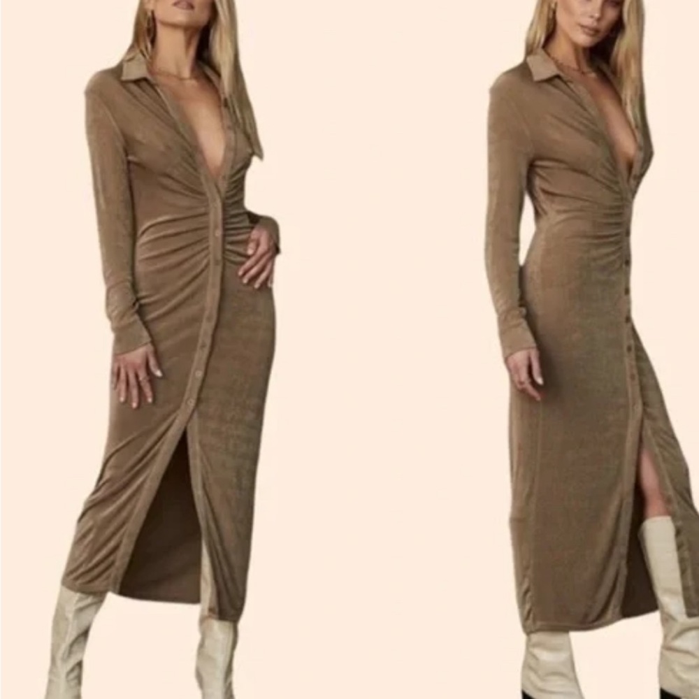 12th tribe button down midi dress
